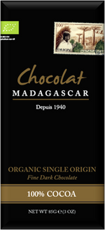 Chocolat Madagascar 100% Organic Madagascar Chocolate, 80g