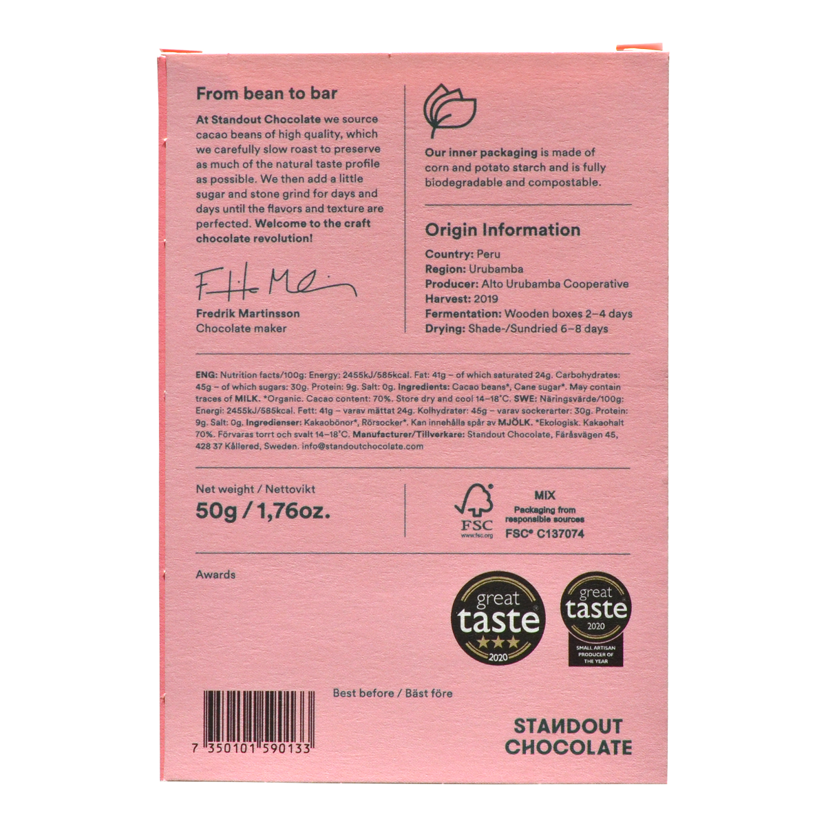 Standout Peru Urubamba 70%, 50g