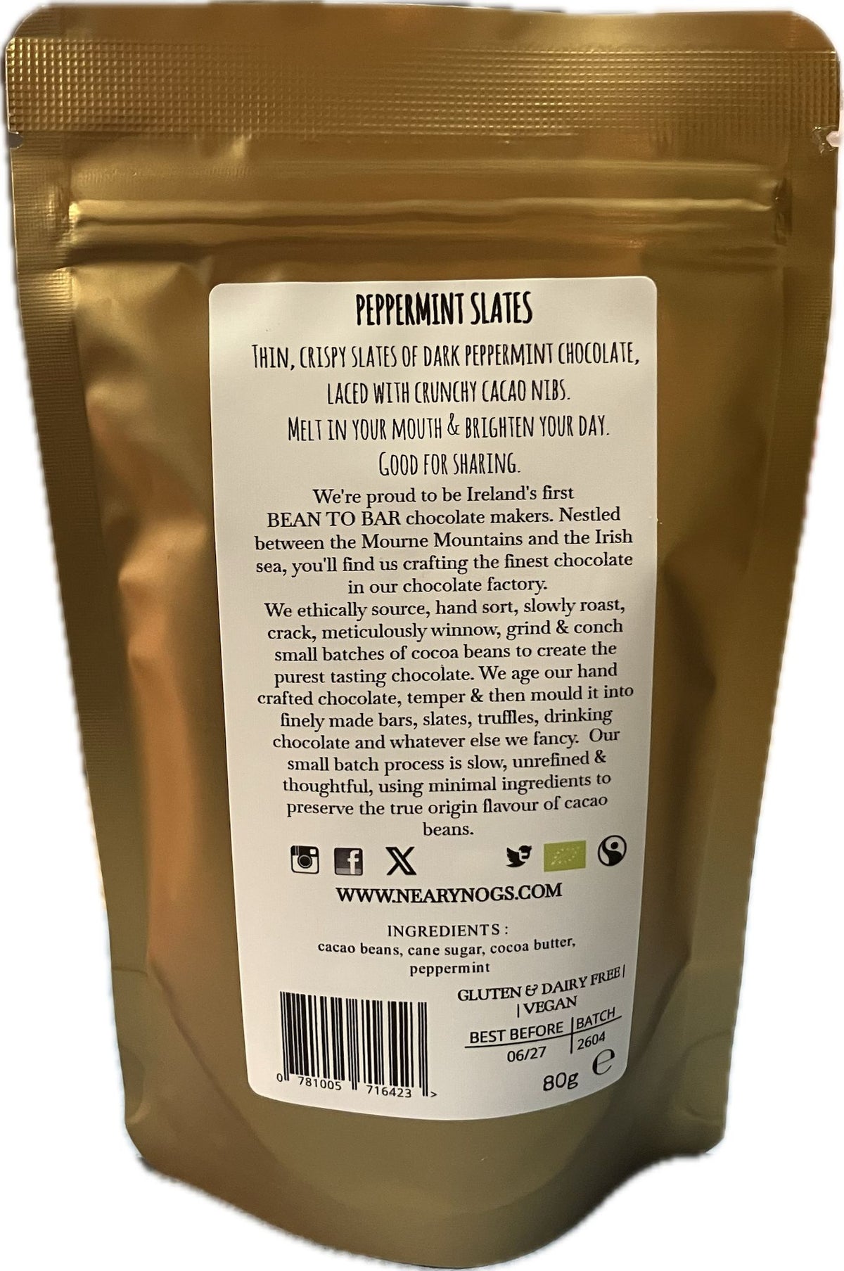 NearyNógs Peppermint Slates, 80g