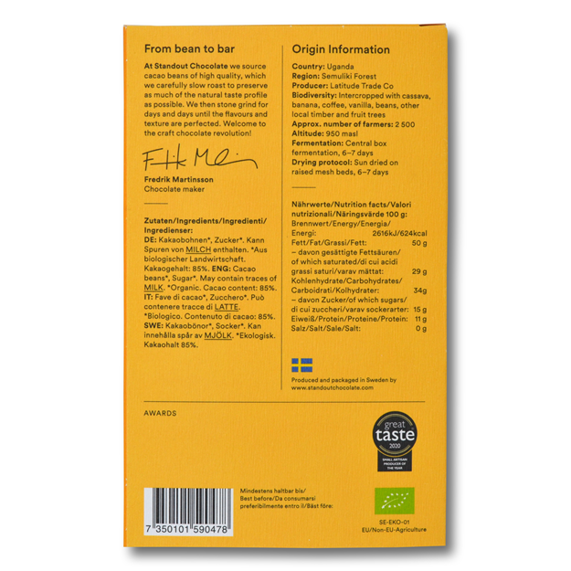 Standout Uganda Semuliki Forest 85%, 50g