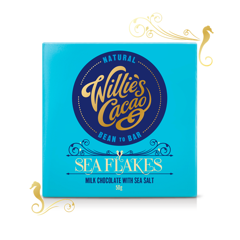 Willie's Cacao Sea Flakes 44%, 50g
