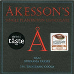 Akesson's 75% Bali Chocolate bar, 60g