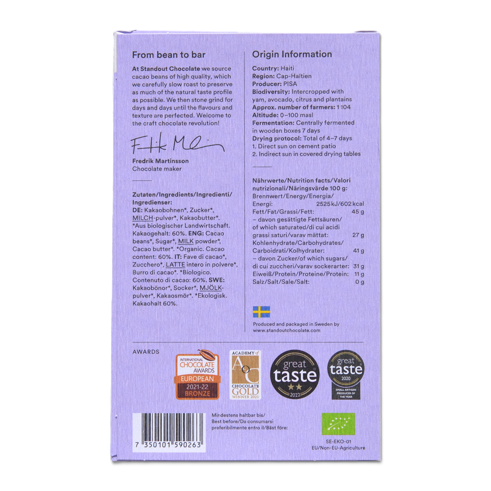 Standout Haiti Cap-Haïtien 60% Dark Milk, 50g