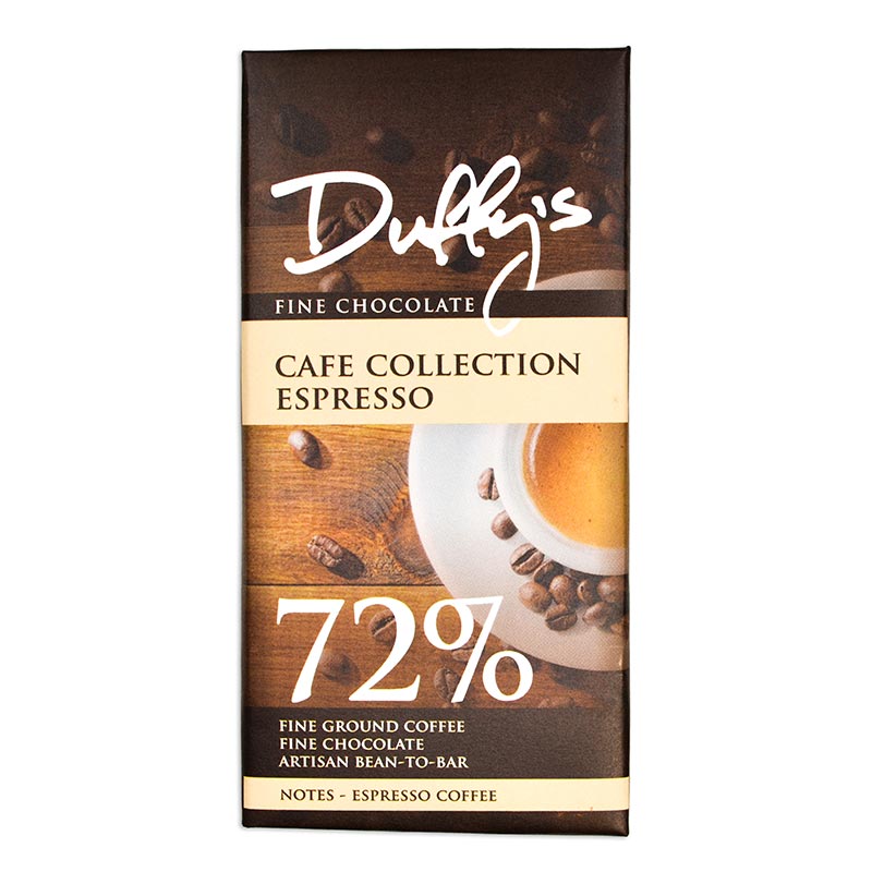 Duffy's Espresso 72% Coffee Dark Chocolate, 60g