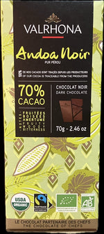 Valrhona Andoa Noir 70%, 70g