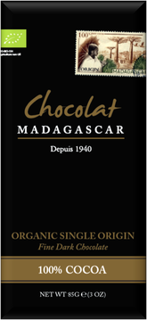 Chocolat Madagascar 100% Organic Madagascar Chocolate, 80g