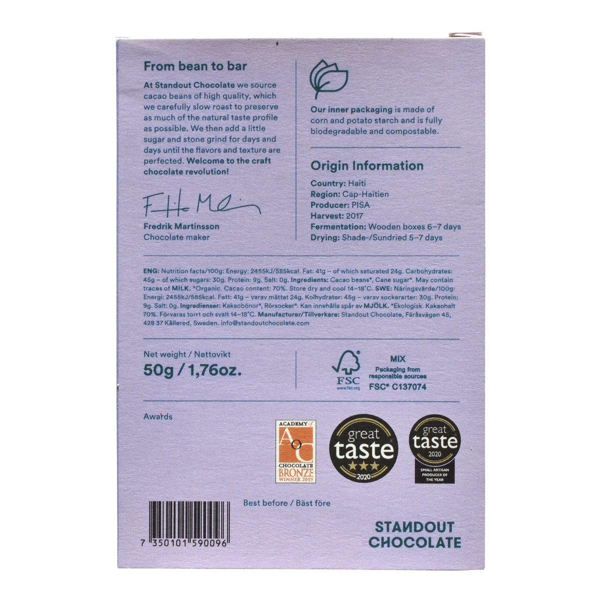 Standout Haiti Cap-Haïtien 70%, 50g