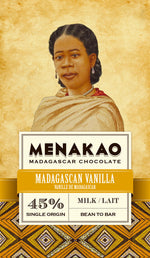Menakao Milk Chocolate 45% Madagascan Vanilla, 75g