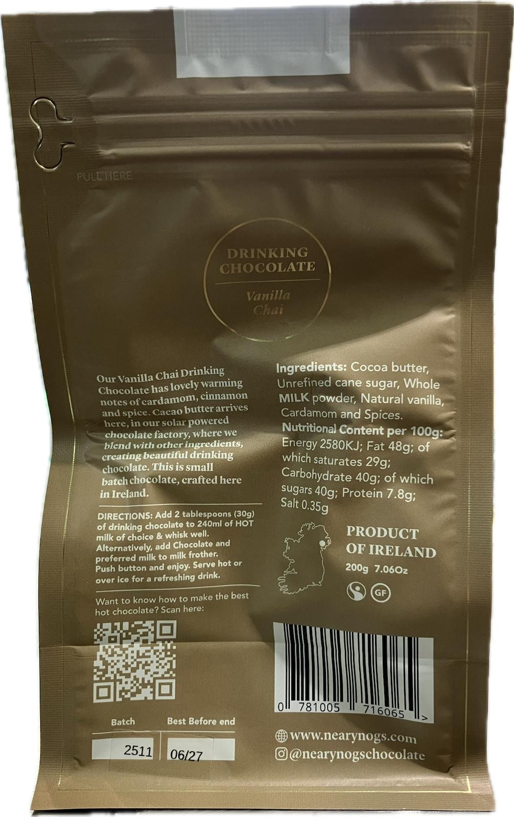 NearyNógs Drinking Chocolate - Vanilla Chai, 200g
