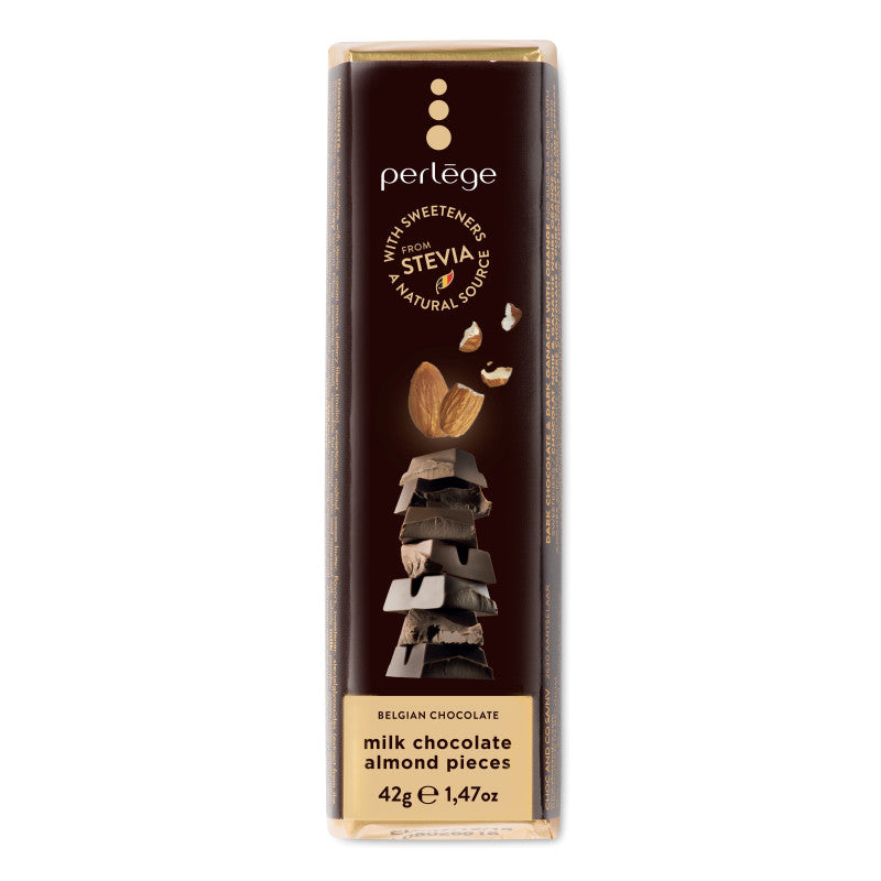 Perlège Milk Chocolate w/ Almond Pieces, 42g