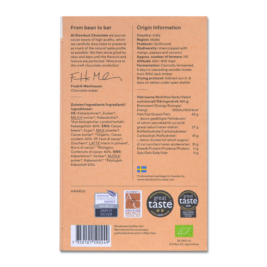Standout India Dark Milk 60%, 50g