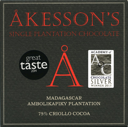 Akesson's 75% Madagascar Criollo Chocolate, 60g
