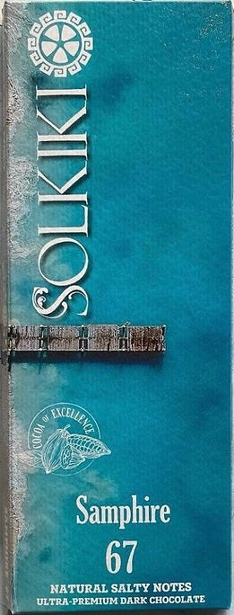 Solkiki Samphire 67%, Dark Chocolate with salty Samphire, 56g