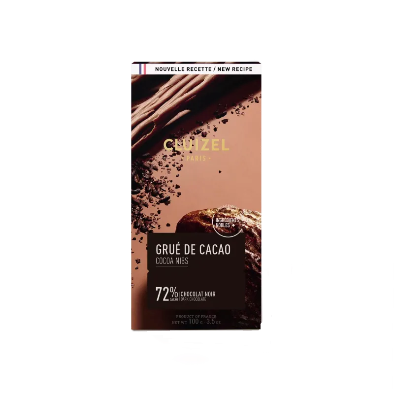 Michel Cluizel Grué de Cacao, 72% Cacao with Nibs, 100g