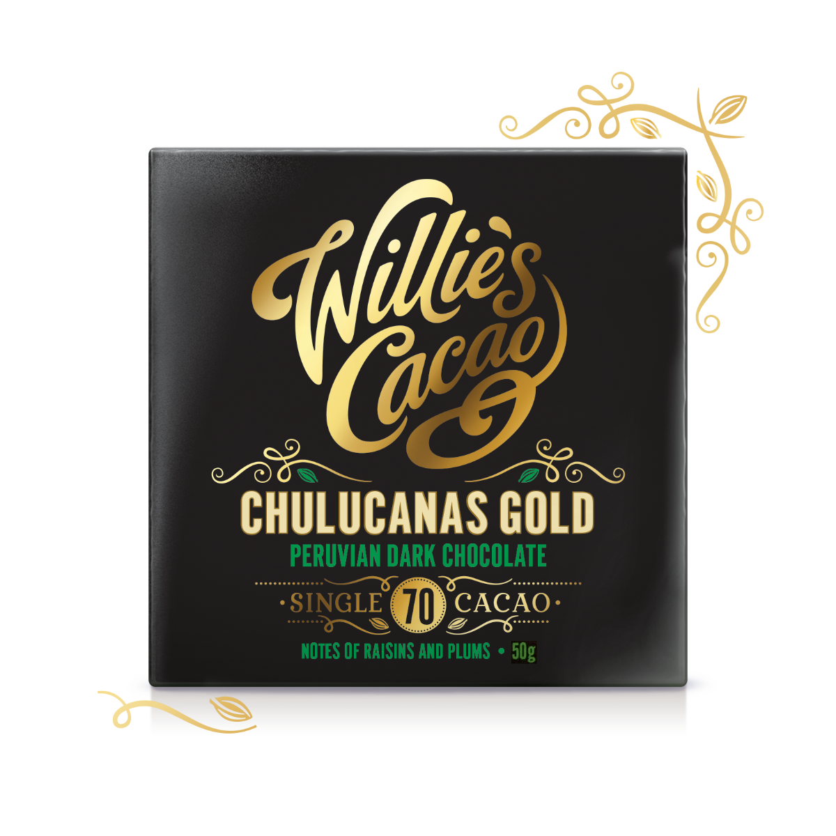 Willie’s Cacao Chulucanas Gold, Peruvian Dark Chocolate 70%, 50g