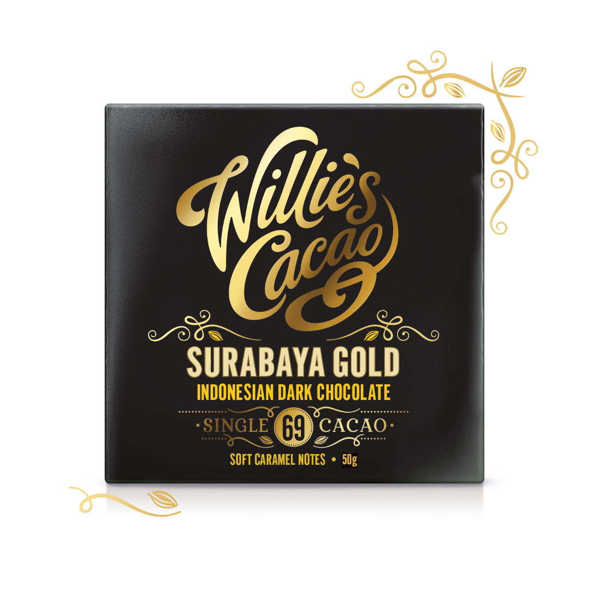 Willie’s Cacao Surabaya Gold, Indonesian Dark Chocolate 69%, 50g