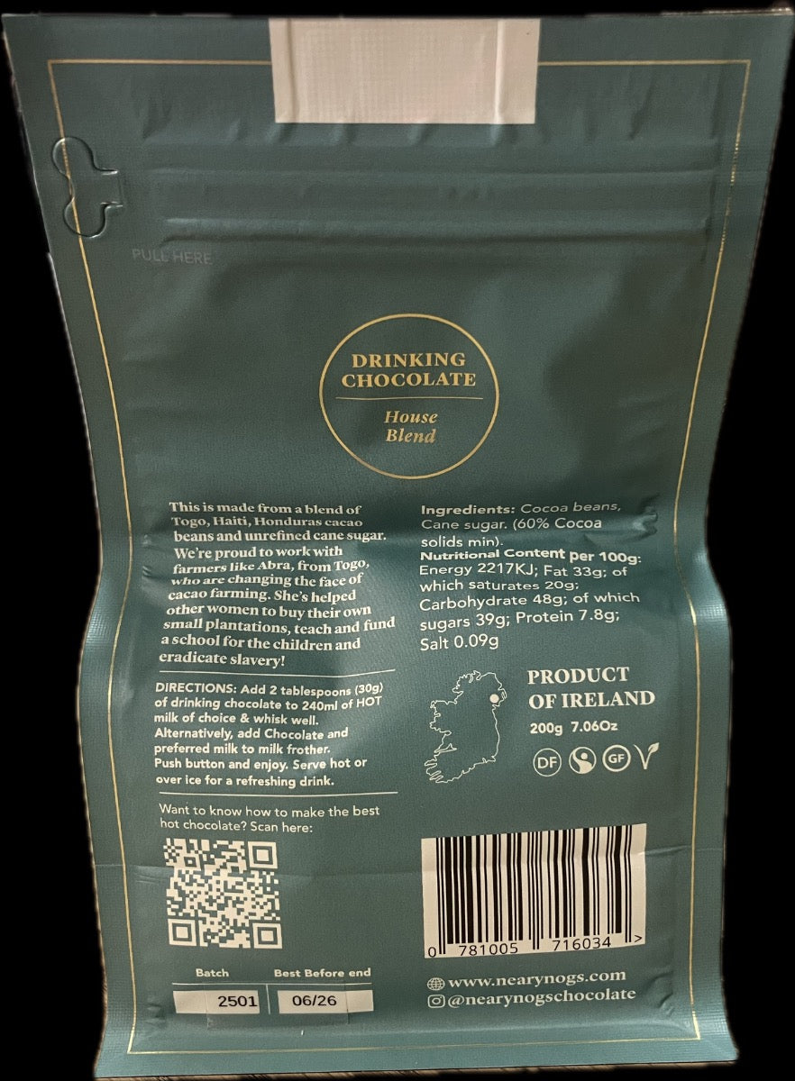 NearyNógs Drinking Chocolate - House Blend, 200g