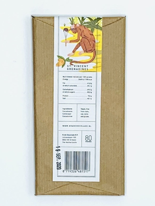 Krak St. Vincent and the Grenadines 70% Dark Chocolate, 80g