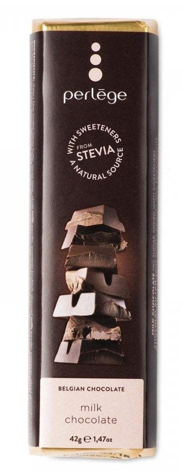 Perlège No Added Sugar Stevia and Maltitol Milk Chocolate, 42g