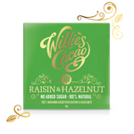 Willie's Cacao Raisin & Hazelnut, 100% cacao, 50g