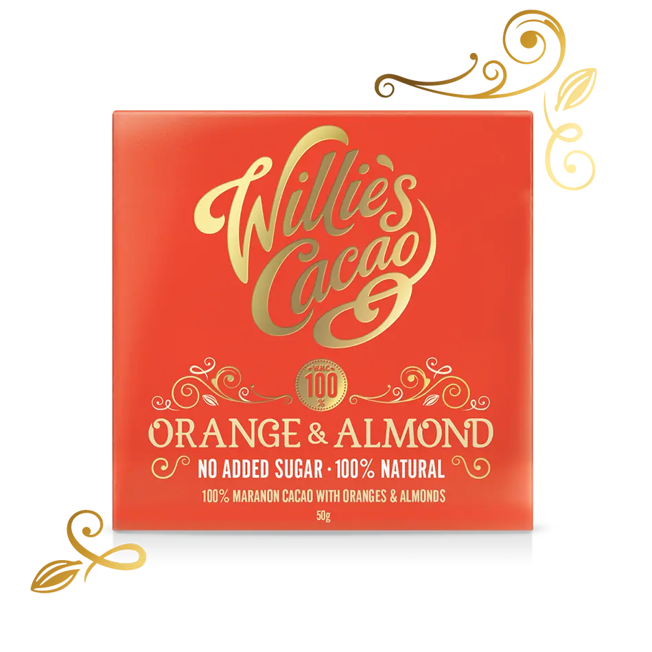 Willie's Cacao Orange & Almond, 100% cacao, 50g