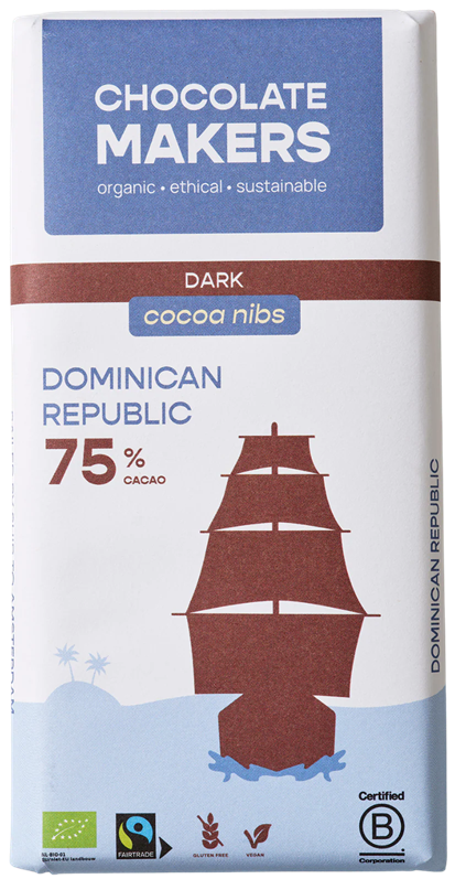 Chocolate Makers Dominican Republic 75% w/ Nibs, 90g
