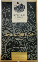 NearyNógs Salt water days - 60% Dark Chocolate with Irish Sea Salt, Cocoa Nibs and Gold Dust, 60g