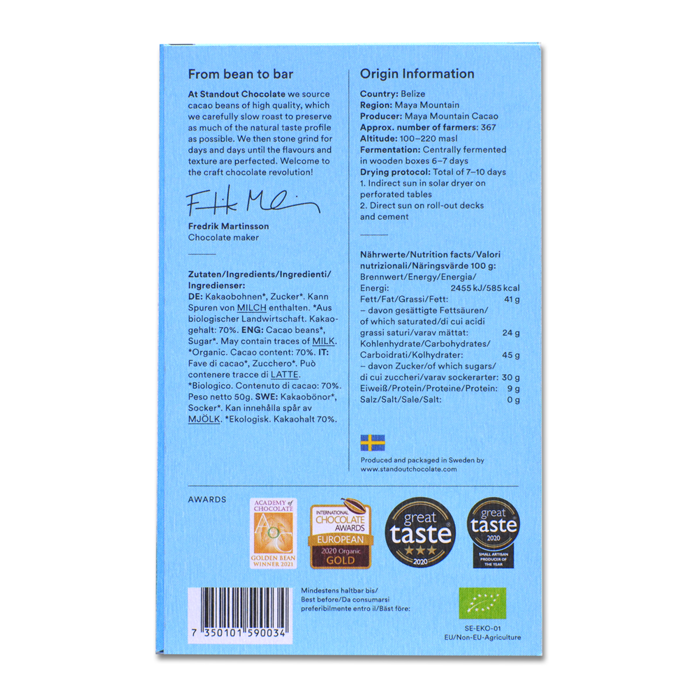 Standout Belize Maya Mountain 70%, 50g