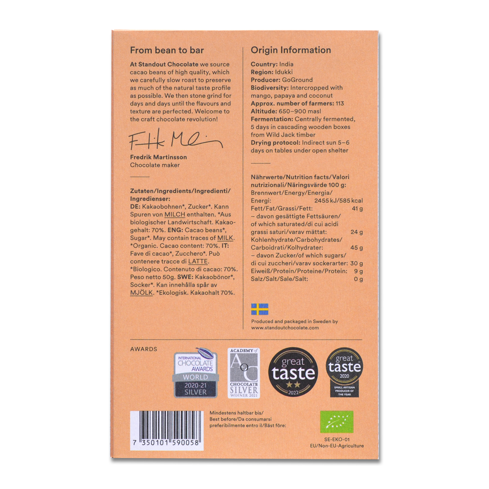 Standout India Idukki 70%, 50g