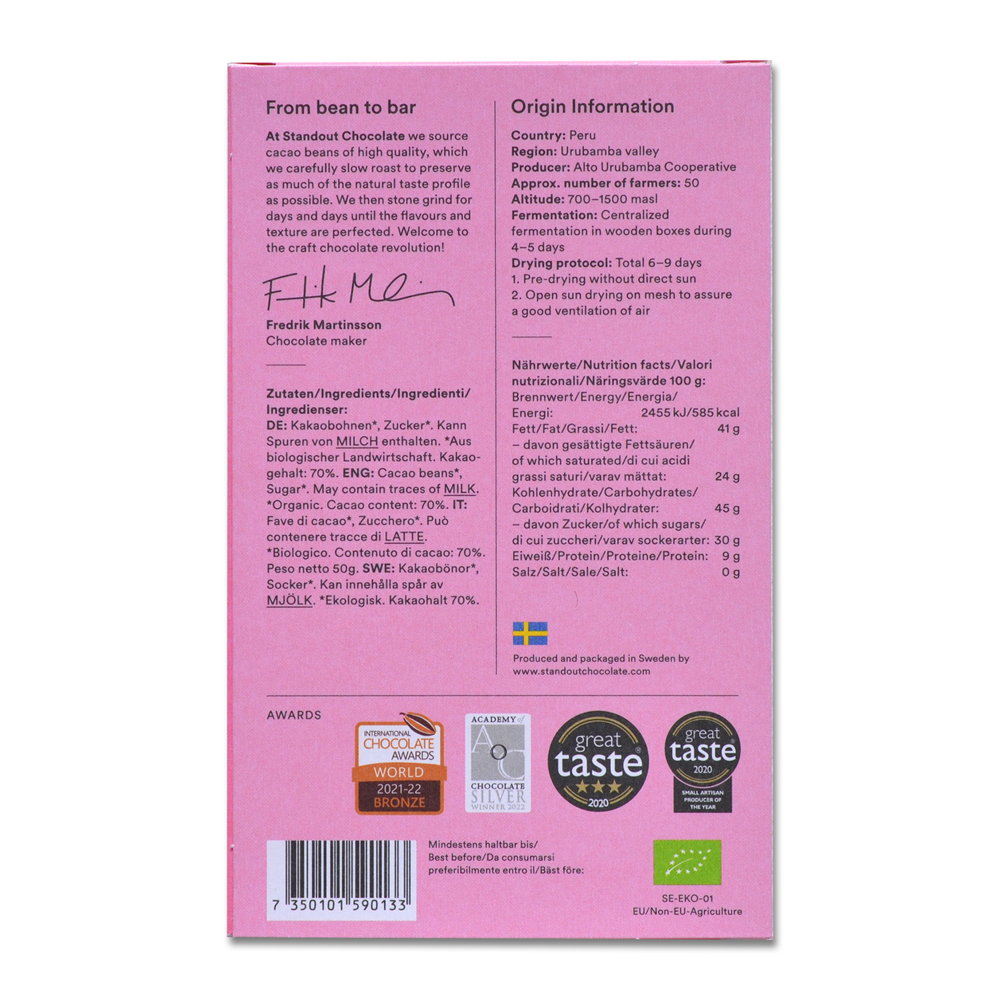 Standout Peru Urubamba 70%, 50g