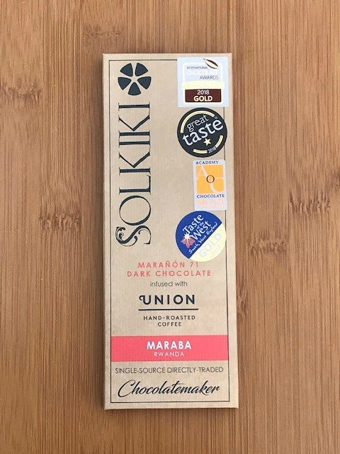 Solkiki Marañón 71% infused with Coffee from Maraba Rwanda, 56g