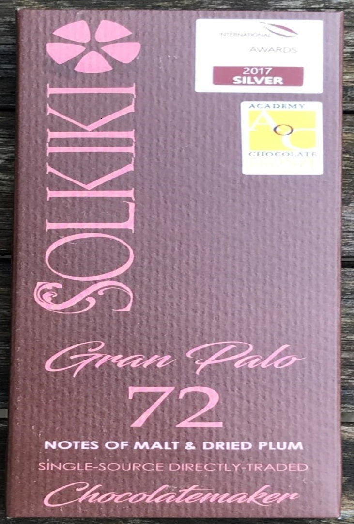 Solkiki Gran Palo Blanco 72, 72% Dark Chocolate, 56g