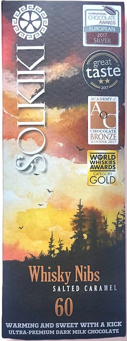 Solkiki Marañón Whisky Nibs, 60% Coconut Milk Chocolate with Whisky, 56g